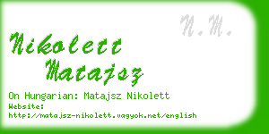 nikolett matajsz business card